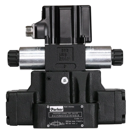 Rozdzielacz proporcjonalny D41FB - suwak E01, ±10 V, pilot wewn./zewn., ster. a, 200 l/min (NG16) D41FBE01FE1NF00