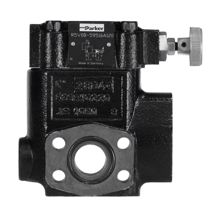Zawór nadmiarowy prop. R5V*P2 - 210 bar, pokrętło, 12 VDC (SAE 1 1/2, SAE62) R5V12-69312P2G0RA1