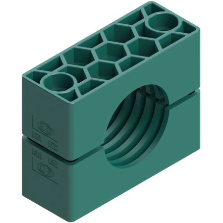 Obejma rurowa EO seria C (DIN 3015-2) - rura 6 mm, rowkowana, PP, śruba M10 (wielkość 1) RCP106X